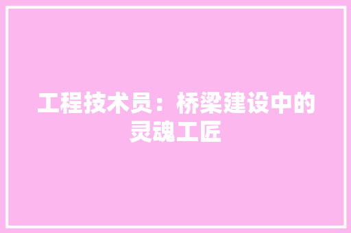 工程技术员：桥梁建设中的灵魂工匠 现代风格装饰