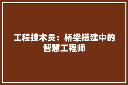 工程技术员：桥梁搭建中的智慧工程师 现代风格装饰
