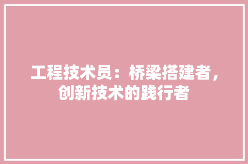 工程技术员：桥梁搭建者，创新技术的践行者 现代风格装饰