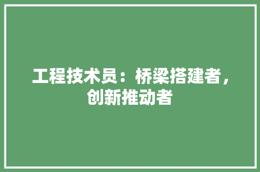 工程技术员：桥梁搭建者，创新推动者 现代风格装饰
