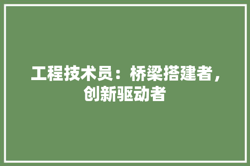 工程技术员：桥梁搭建者，创新驱动者 现代风格装饰
