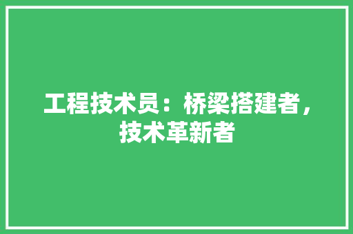工程技术员：桥梁搭建者，技术革新者 现代风格装饰