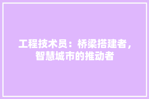 工程技术员：桥梁搭建者，智慧城市的推动者 现代风格装饰