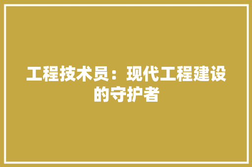 工程技术员：现代工程建设的守护者 现代风格装饰