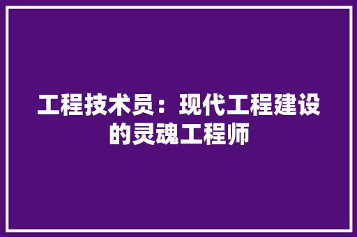 工程技术员：现代工程建设的灵魂工程师 现代风格装饰