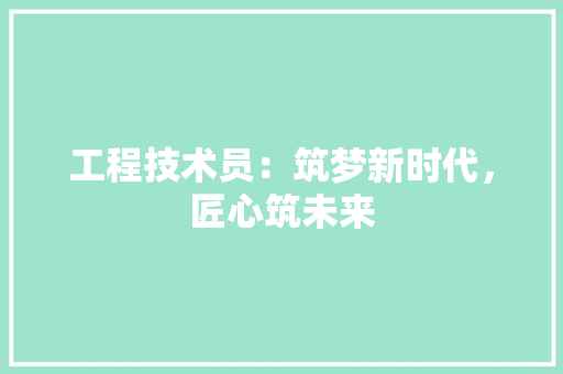 工程技术员：筑梦新时代，匠心筑未来 现代风格装饰