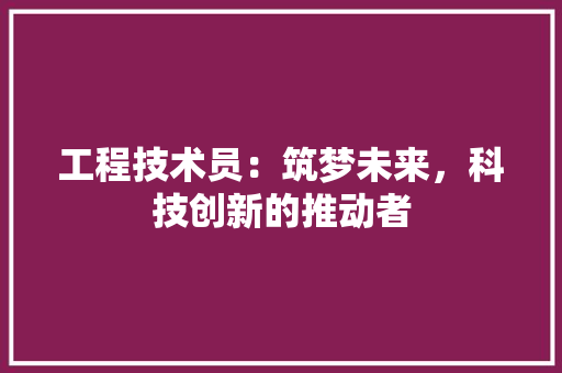 工程技术员：筑梦未来，科技创新的推动者 现代风格装饰
