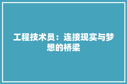 工程技术员：连接现实与梦想的桥梁 现代风格装饰
