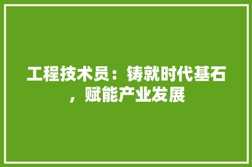工程技术员：铸就时代基石，赋能产业发展 现代风格装饰