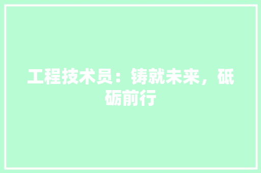 工程技术员：铸就未来，砥砺前行 现代风格装饰