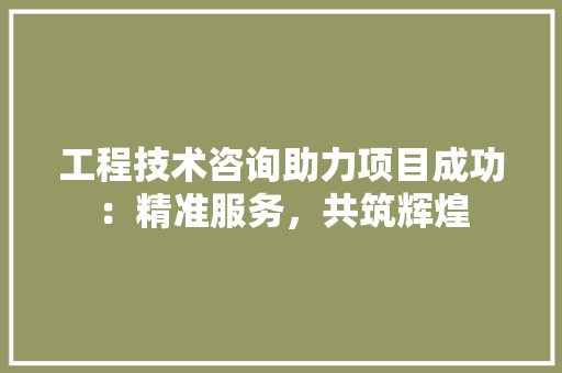 工程技术咨询助力项目成功：精准服务，共筑辉煌 现代风格装饰