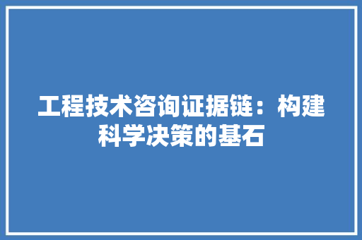 工程技术咨询证据链：构建科学决策的基石 现代风格装饰