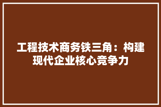 工程技术商务铁三角：构建现代企业核心竞争力 现代风格装饰