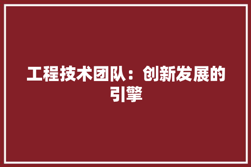 工程技术团队：创新发展的引擎