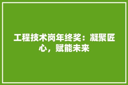 工程技术岗年终奖：凝聚匠心，赋能未来 现代风格装饰