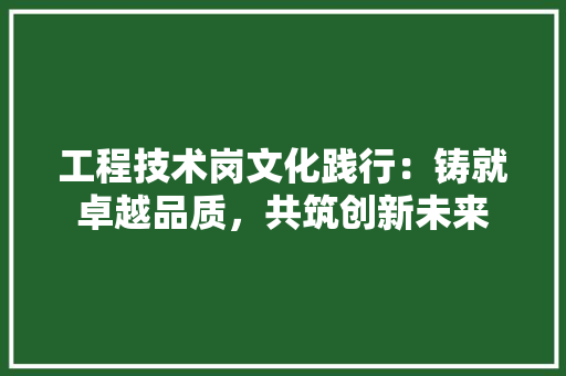 工程技术岗文化践行：铸就卓越品质，共筑创新未来 现代风格装饰