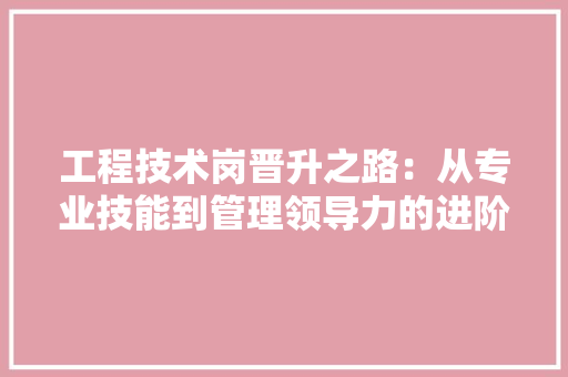 工程技术岗晋升之路：从专业技能到管理领导力的进阶 现代风格装饰