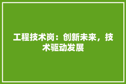 工程技术岗：创新未来，技术驱动发展 现代风格装饰