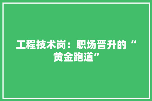 工程技术岗：职场晋升的“黄金跑道” 现代风格装饰