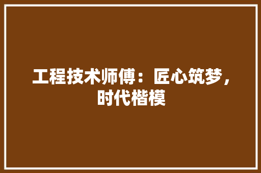 工程技术师傅：匠心筑梦，时代楷模 现代风格装饰