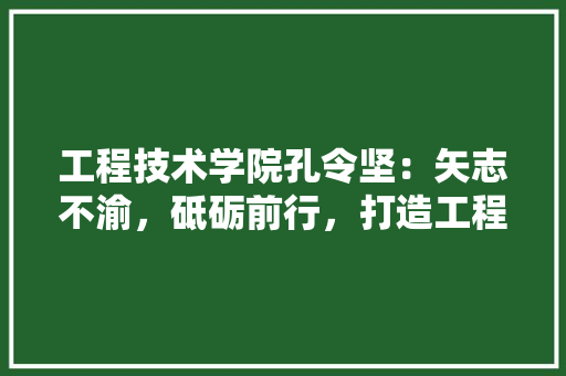 工程技术学院孔令坚：矢志不渝，砥砺前行，打造工程教育新标杆 现代风格装饰