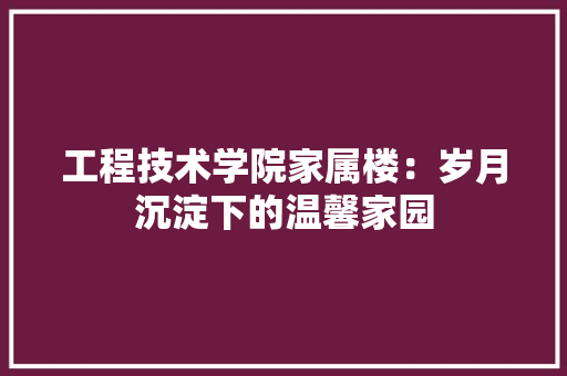 工程技术学院家属楼：岁月沉淀下的温馨家园 现代风格装饰