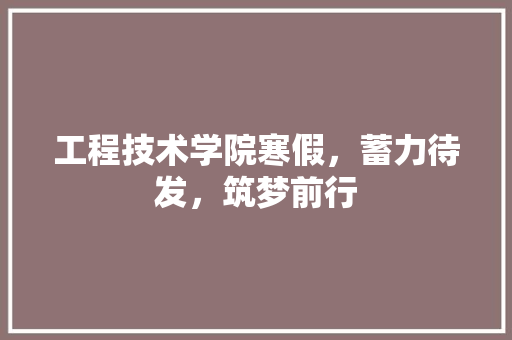 工程技术学院寒假，蓄力待发，筑梦前行 现代风格装饰