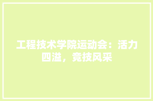 工程技术学院运动会：活力四溢，竞技风采 现代风格装饰