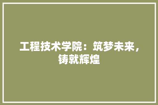 工程技术学院：筑梦未来，铸就辉煌 现代风格装饰