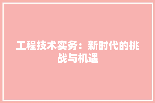 工程技术实务：新时代的挑战与机遇 现代风格装饰