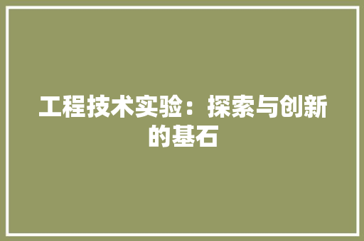 工程技术实验：探索与创新的基石 现代风格装饰