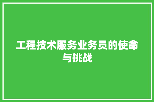 工程技术服务业务员的使命与挑战 现代风格装饰