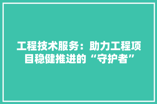 工程技术服务：助力工程项目稳健推进的“守护者” 现代风格装饰