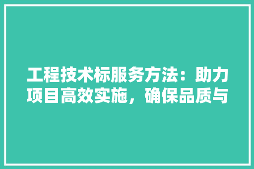工程技术标服务方法：助力项目高效实施，确保品质与安全 现代风格装饰