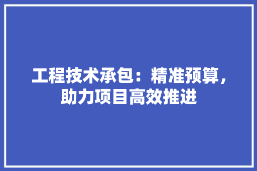工程技术承包：精准预算，助力项目高效推进 现代风格装饰