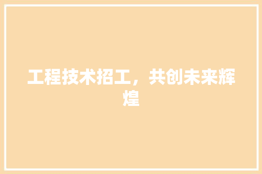 工程技术招工，共创未来辉煌 现代风格装饰