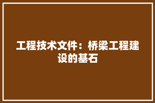 工程技术文件：桥梁工程建设的基石 现代风格装饰