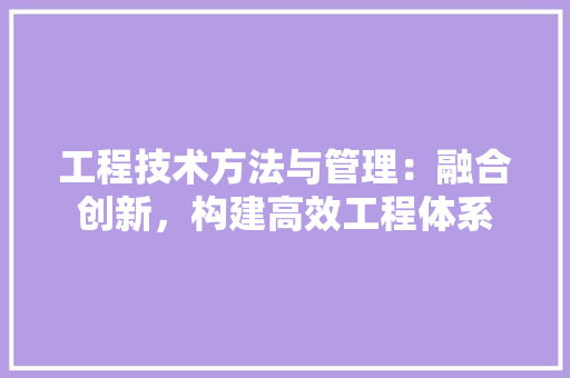 工程技术方法与管理：融合创新，构建高效工程体系 现代风格装饰