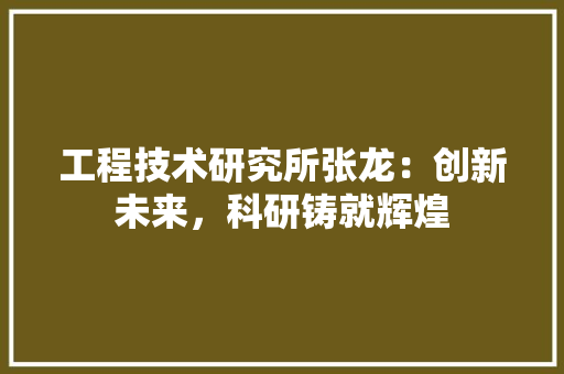 工程技术研究所张龙：创新未来，科研铸就辉煌 现代风格装饰