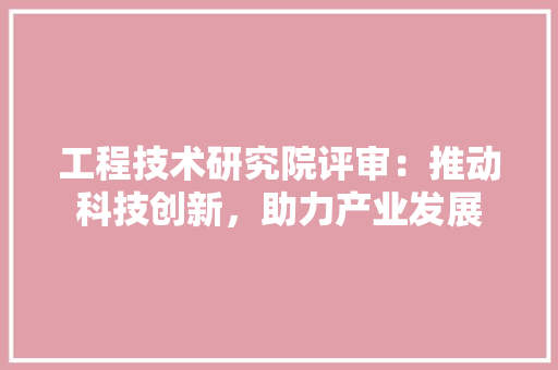 工程技术研究院评审：推动科技创新，助力产业发展 现代风格装饰
