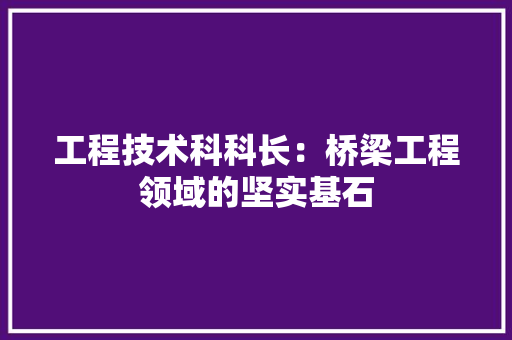 工程技术科科长：桥梁工程领域的坚实基石 现代风格装饰