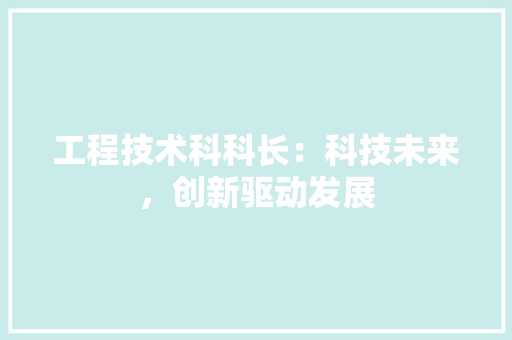 工程技术科科长：科技未来，创新驱动发展 现代风格装饰