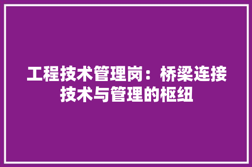 工程技术管理岗：桥梁连接技术与管理的枢纽 现代风格装饰