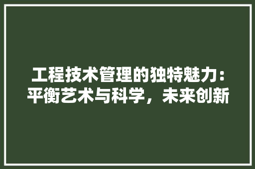 工程技术管理的独特魅力：平衡艺术与科学，未来创新发展 现代风格装饰