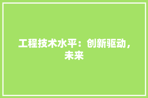 工程技术水平：创新驱动，未来 现代风格装饰