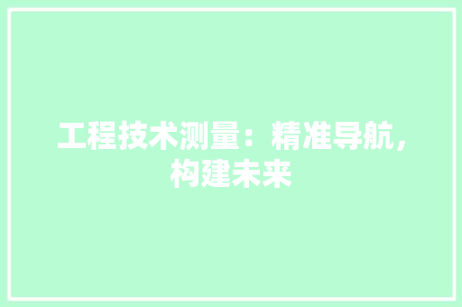 工程技术测量：精准导航，构建未来 现代风格装饰