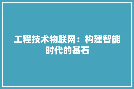 工程技术物联网：构建智能时代的基石 现代风格装饰