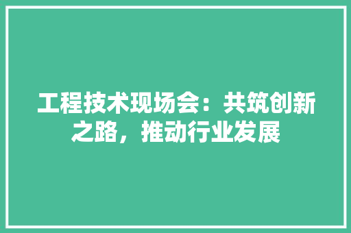 工程技术现场会：共筑创新之路，推动行业发展 现代风格装饰