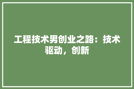 工程技术男创业之路：技术驱动，创新 现代风格装饰