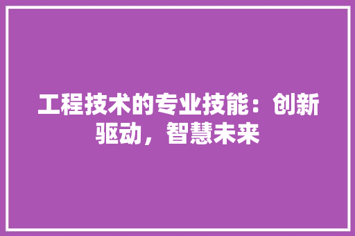 工程技术的专业技能：创新驱动，智慧未来 现代风格装饰